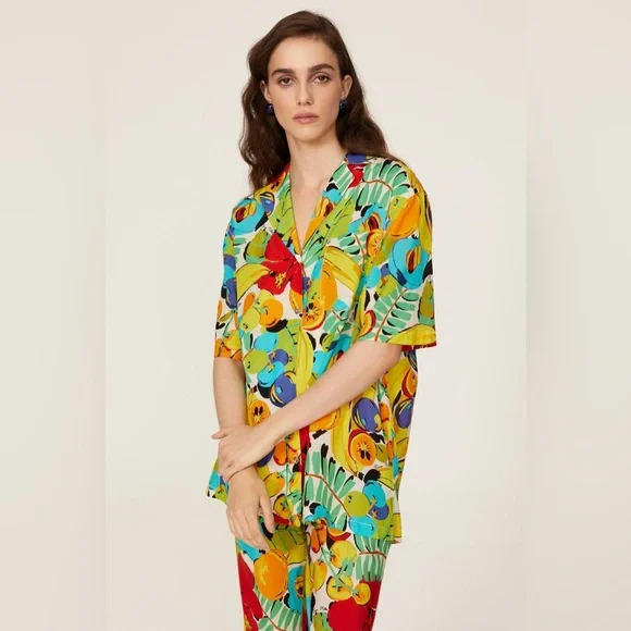 SIMON MILLER Zeem Graphic Fruit Print Shirt XL - flawed - Picture 2 of 10